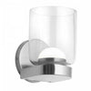Applique murale Nadine de Dainolite en verre transparent, avec fini chromé poli et ampoule à DEL de 10 W