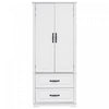 Armoire De Rangement Angela 71\" Avec Etageres Reglables Et 2 Tiroirs - Blanche