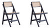Ensemble 2 chaises de salle à manger pliantes Pullman de Manhattan Comfort - noir et cannage naturel