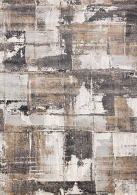 Carpette brune à motif abstrait lavable à la machine - 7 pi 10 po x 10 pi 6 po