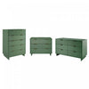 Ensemble de commode moderne Granville 3 pieces en vert sauge