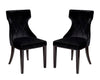 Ensemble 2 chaises de salle à manger Reine de Manhattan Comfort en velours - noir et noyer