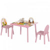 Qaba Ensemble table et 2 chaises pour enfants, motif animalier, rose