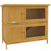 Pawhut Clapier En Bois Pour Lapins, Habitat Pour Petits Animaux Avec Rampe, Plateau Amovible Et Toit Resistant Aux Intemperies, Interieur/exterieur, Jaune