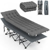 Outsunny Lit De Camping Pour Adultes Avec Matelas, Lit Pliant, Gris Fonce