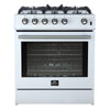 Cuisiniere a gaz Leonardo Espresso de 30\", blanc, 5 pi³ – FFSGS1116-30WHT