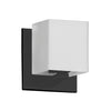 Applique murale Verona de Dainolite en verre blanc, avec fini noir mat et 1 ampoule