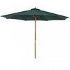 Outsunny Parasol De Terrasse En Bois De 3 M Mecanisme De Poulie, Vert Fonce