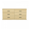 Commode traditionnelle Clifford en chene naturel (6 tiroirs)