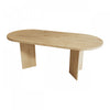 Ovalux Table a Manger Ovale Moderne 79 po avec Base a Double Piedestal et Finition Bois, Chene