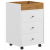 HOMCOM Meuble de Classement a 3 Tiroirs avec Roues et Plateau pour Bureau a Domicile, Blanc