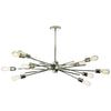 Luminaire suspendu horizontal Nebraska de Dainolite avec fini chromé poli et 10 ampoules