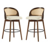Calvin – Lot de 2 tabourets de bar de hauteur comptoir pivotants pour interieur avec dossier ergonomique, finition noyer