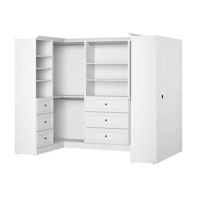 Bestar Versatile 108 W U-Shaped Walk-In Closet Organizer - White|Organisateur de pièce-penderie en forme de U Versatile de Bestar de 108 po (L) - blanc