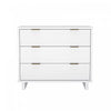 Commode contemporaine Elara 38\" en bois massif blanc (3 tiroirs)