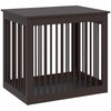 Pawhut Meuble Pour Cage De Chien En Bois, Table D'extremite De Niche Pour Chiot, Maison Decorative Pour Animaux Avec Porte Avant, Verrouillage De Securite, Pour Petits Et Moyens Chiens, Cafe