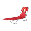 Chaise Longue D'exterieur Outsunny, Chaise Longue Pliable Reglable, Rouge.