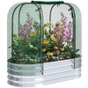Outsunny Lit De Jardin Galvanise Avec Cage De Culture, Jardiniere En Metal