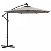 Outsunny 10ft Parapluie Cantilever D'exterieur Avec Lumieres Solaires