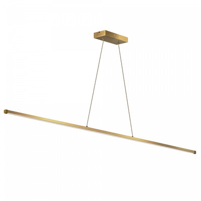Dainolite Array LED Horizontal Pendant 30w 48" Aged Brass Finish White Acrylic Diffuser Lamp|Luminaire suspendu horizontal Array de Dainolite de 48 po en acrylique blanc qui diffuse la lumière, avec fini laiton vieilli et ampoule à DEL de 30 W