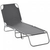 Chaise Longue Pliante Outdoorsunny Pour Patio, Jardin, Au Bord De La Piscine, Grise