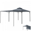 Outsunny Gazebo de Patio avec Canopee Extensible 320 x 320 cm, Gris Fonce