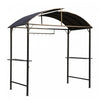 Outsunny 8x4pi Bbq Gazebo Tente Cadre En Metal Grill Auvent Jardin Parasol Portable Abri Arriere Cour Avec Tablette Laterale Cafe