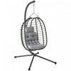 Chaise suspendue œuf Outsunny avec support, chaise balancoire en rotin pliable