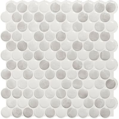 Smart Tiles Peel and Stick 4-Sheet 9 x 9 Backsplash - Penny Roccia|Dosseret Smart Tiles peler et coller 9 x 9, 4 feuilles - Penny Roccia