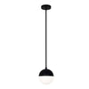 Luminaire suspendu Dayana de Dainolite en verre blanc, avec fini noir mat et 1 ampoule