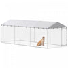 PawHut Chenil Exterieur pour Chien, Enclos Robuste avec Toit Impermeable, Structure en Acier Galvanise, Securise avec Verrou, pour Grandes Races, Poules, Canards, 6 m x 2,3 m x 2 m