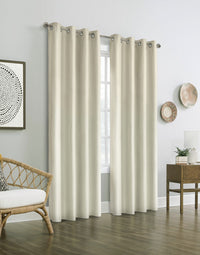 Panneau de rideau coupe-lumière à œillets Vigo blanc cassé de Thermaplus - 52 x 84