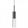 Luminaire suspendu Palmer de Dainolite en verre transparent, avec fini noir mat et 1 ampoule