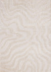 Carpette moderne, luxueuse et moelleuse Lincoln blanche à motif de courbes - 7 pi 10 po x 11 pi 2 po