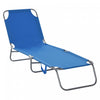 Chaise Longue Pliante Outdoorsunny Pour Patio, Jardin, Au Bord De La Piscine, Bleue