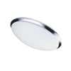 Plafonnier affleuré Cfled de Dainolite de 15 po de diamètre, avec abat-jour blanc et bordure chromée polie