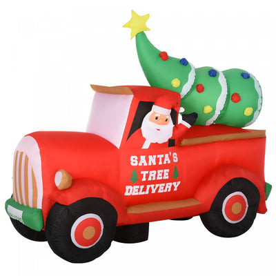 Homcom 6ft Truck Inflatable Christmas Decoration|Homcom Camion Gonflable De Noel