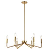 Lustre Clayton de Dainolite avec fini laiton vieilli et 6 ampoules