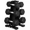 Soozier Set d’Halteres Hexagonaux 54,4 kg avec Rack Vertical pour Home Gym