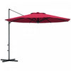 Outsunny Parasol De Patio En Porte-a-faux De 10 Pi, Avec Manivelle, Rouge