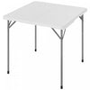 Outsunny Table Pliante de Pique-Nique 86 x 86 cm, Utilisation Interieure et Exterieure, Blanc