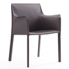 Chaise de salle à manger Paris de Manhattan Comfort en cuir à équipement - grise