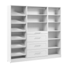 Système de garde-robe et pièce-penderie modulaire Florence de Bestar de 85 po avec tiroirs et tablettes pour chaussures de style Shaker - blanc