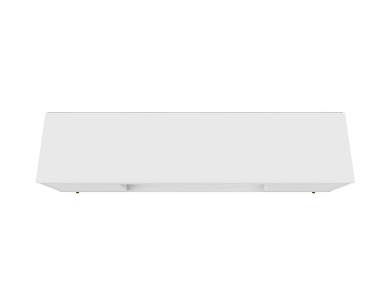 Meuble pour téléviseur Bradley de Manhattan Comfort de 62,99 po avec 2 tablettes multimédias et 2 tablettes de rangement - blanc et brun rustique