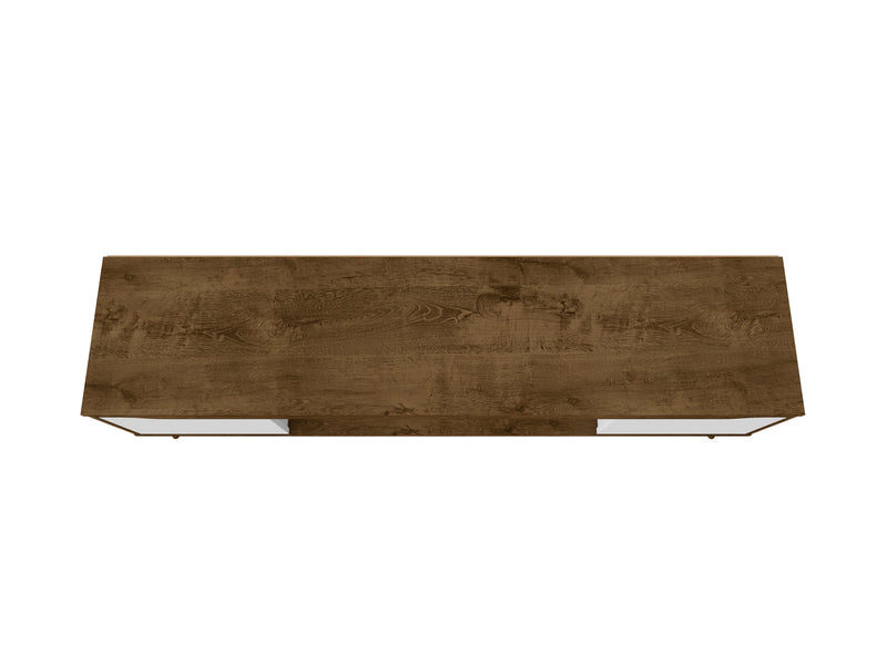 Meuble pour téléviseur Bradley de Manhattan Comfort de 62,99 po avec 2 tablettes multimédias et 2 tablettes de rangement - brun rustique