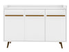 Buffet Bradley de Manhattan Comfort de 53,54 po avec 4 tablettes - blanc