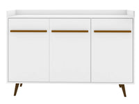Buffet Bradley de Manhattan Comfort de 53,54 po avec 4 tablettes - blanc