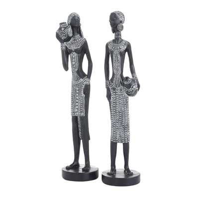 Polystyrene 14" African Women - Set of 2|Femme africaine de 14 po en polystyrène - ensemble de 2