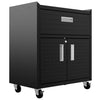 Armoire mobile Fortress de Manhattan Comfort de 31,5 po en métal texturé avec tiroir et 2 tablettes réglables pour le garage - gris anthracite