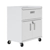 Armoire mobile Fortress de Manhattan Comfort de 31,5 po en métal texturé avec tiroir et 2 tablettes réglables pour le garage - blanche